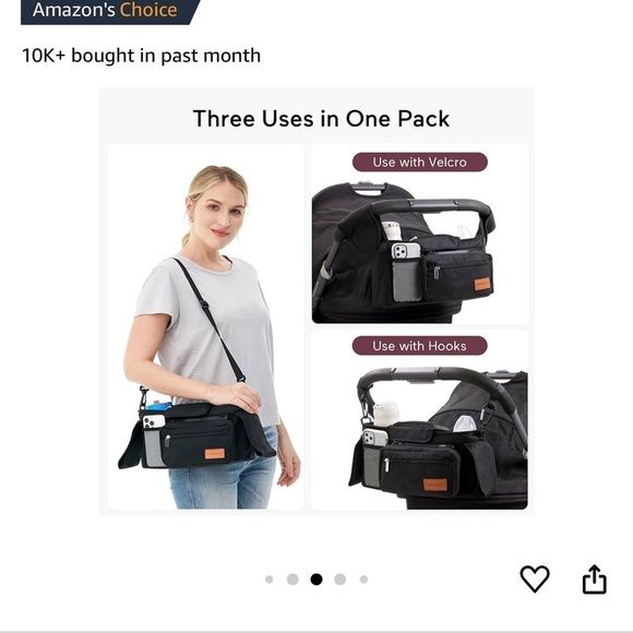 New Momcozy Universal Stroller Organizer Insulated cup Holder Black Detachable - Picture 5 of 8